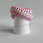 Recycled Bottle Caps Bracelet/Double/infinity handmade bangle(24)-pink,purple ribbon and beads