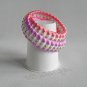 Recycled Bottle Caps Bracelet/Double/infinity handmade bangle(24)-pink,purple ribbon and beads