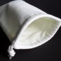 Little rabbit -cross stitch on 5"x7"white denim drawstring pouch