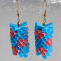 1 pair of handmade upcycled plastic drinking straws dangle&drop earrings #2-pink blossom garland