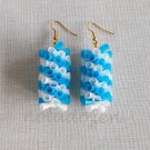 1 pair of handmade upcycled drinking straws dangle&drop earrings#3 white blue braided garland 1 pair of handmade upcycled drinking straws dangle&drop earrings#3 white blue braided garland