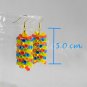 1 pair of handmade upcycled plastic drinking straws dangle&drop earrings #4-colorful dots garland