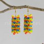 1 pair of handmade upcycled plastic drinking straws dangle&drop earrings #4-colorful dots garland