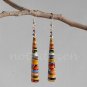 1 pair of handmade upcycled colorful conical paper beads dangle&drop earrings #6