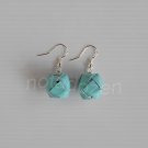 1 pair of handmade upcycled woven paper ball, bluish green dangle&drop earrings #8