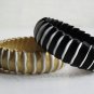 Recycled Bottle Caps Bracelet/women bangle(1)-gold ribbon wrapped handmade jewelry
