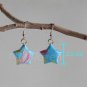 1 pair of handmade Upcycled light blue Origami Star paper beads dangle&drop earrings #12
