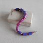 Upcycled Pink, Purple cylindrical paper beads and pink wooden beads bracelet (8)-Handmade jewelry