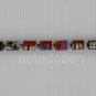 Upcycled Black cylindrical paper beads and metal beads bracelet (9)-Handmade women jewelry