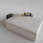 Upcycled Black cylindrical paper beads and metal beads bracelet (9)-Handmade women jewelry