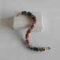 Upcycled Black cylindrical paper beads and metal beads bracelet (9)-Handmade women jewelry