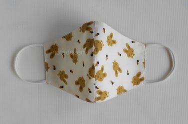 Handmade 3D Face Mask-washable and reusable with filter pocket and nose wire/little rabbit(#14)