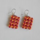 1 pair of Pink and cream macrame recycled paper dangle&drop earrings#handmade#6