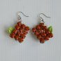 1 pair of Blue flower on Brown macrame recycled paper dangle&drop earrings#handmade#7