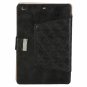 Wallet Style PU Leather Case with Stand for iPad Mini Black