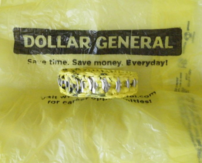 Pop Tab Bracelet crochet w/Dollar General bags READY TO SHIP