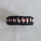 Pop Tab Bracelet - black and red ..crochet w/plastic yarn READY TO SHIP