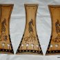 3 Boxwood 4 String Violin Tail Pieces Carved Figurines Violin Musical Lumber