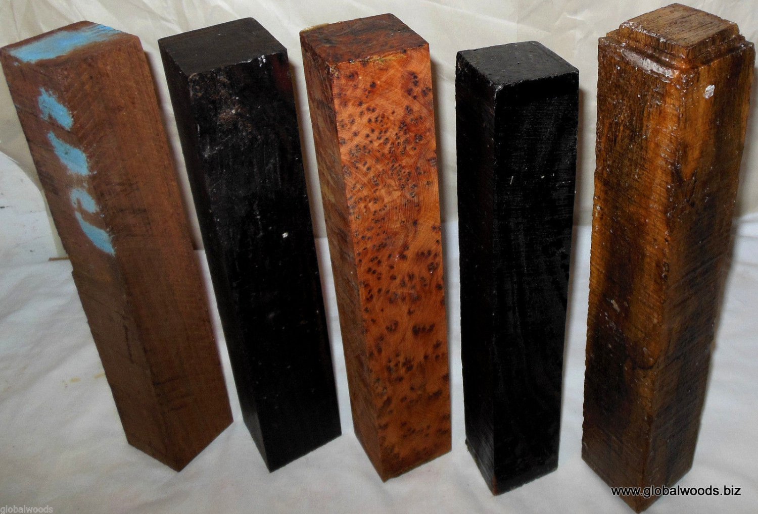 Five Rare Exotic Woods Lumber Turning Stock 2x2x12 Woodworkers