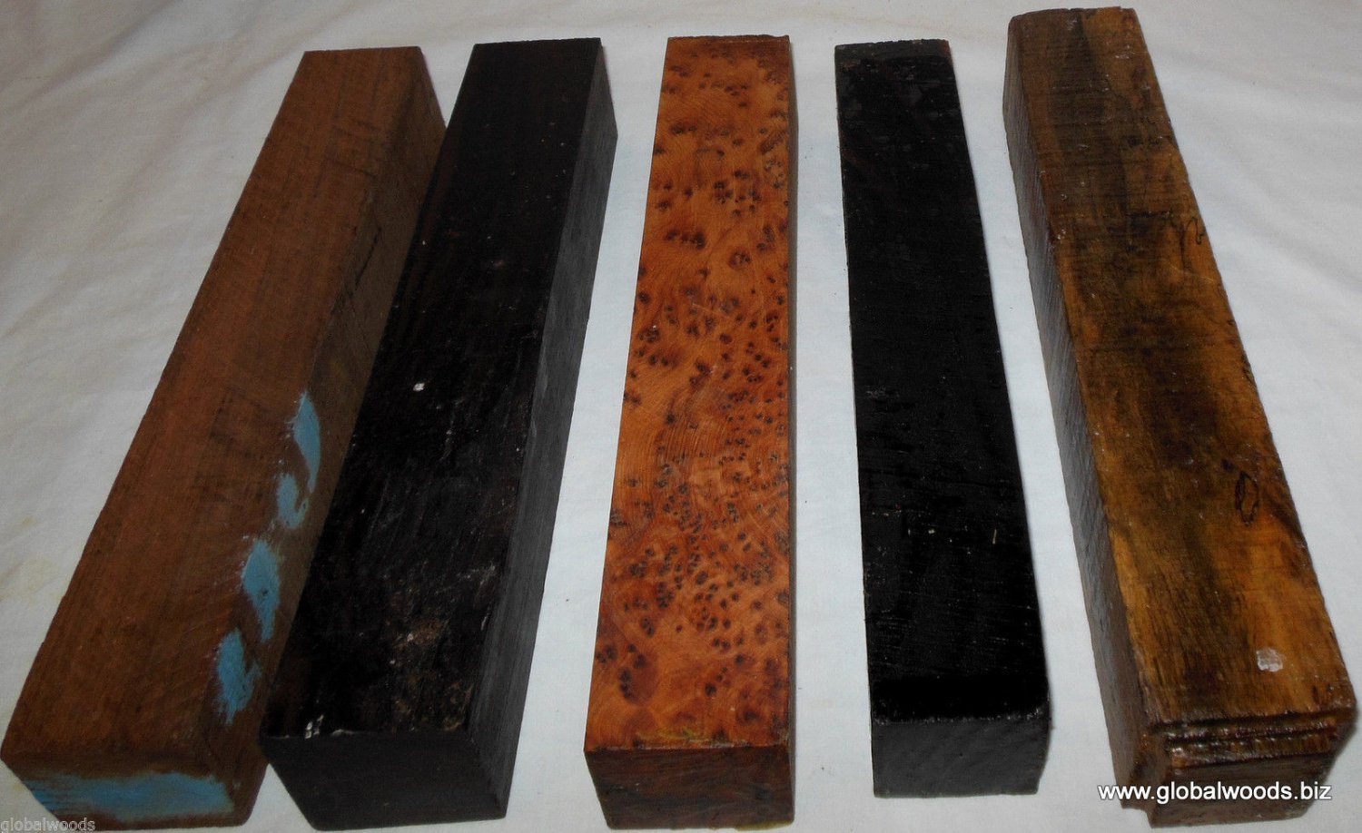 Five Rare Exotic Woods Lumber Turning Stock 2x2x12 Woodworkers
