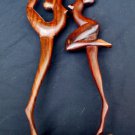 VTG Abstract Wood Carving Lady Dancers Ballet Sculpture Statue Figurines