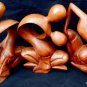 Hand Sculpted Three Artistic Women Sculptures Abstract Art Wood Carving Art