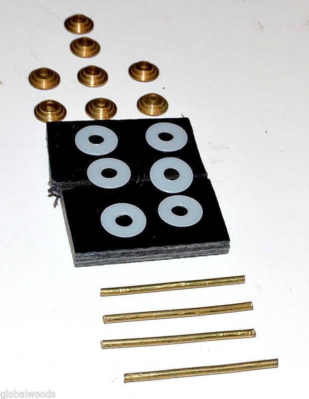 4 Sets Solid Brass Razor Collars Pins Washers Wedges Straight Razor