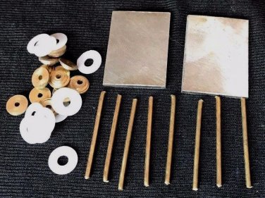 Razor Handle Making Hardware 2 Steel Wedges 12 Ea Brass Collars & washers 8 Pins