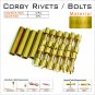 Knife Mounting Rivets 12 Brass 5/16” Corby Rivets & 4 Lanyard Tubes Knife Supply