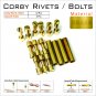 Knife Mounting Rivets 12 Brass 5/16â Corby Rivets & 4 Lanyard Tubes Knife Supply