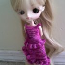 Purple & magenta ruffle-trim top & skirt (fits Pullip, Dal, Momoko, J-Doll.