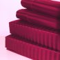1000TC SHEET SET QUEEN STRIPE BURGUNDY DEEP POCKET 100% EGYPTIAN COTTON