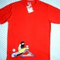 NORTH DRAGON Foxy Girl and Cute Monkey T-Shirt L Large RED