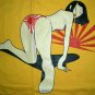 NORTH DRAGON Japanese Bikini Girl T-Shirt M Medium Yellow