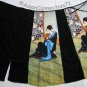 Japanese MERRY GEISHA Hand Print Ukiyoe Art Freesize Cotton Wrap Skirt S-XL FREE SHIPPING