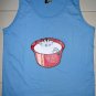 GET SOME REST Cisse Sleepy Kitty Cotton Disco Rave Shirt Singlet TANK TOP Slim Fit L Large Blue