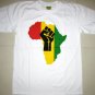 Rasta Colors AFRICA POWER Roots Reggae T-shirt M Medium White