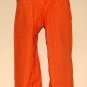 Thai Fisherman Pants Cotton Drill FREESIZE Casual Asian Yoga Trousers ORANGE Stripe