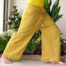 Thai Cotton FREESIZE Fisherman Yoga Pants SAFFRON AMBER GOLD Free Ship!
