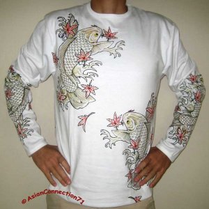 MOMIJI Maple Japanese KOI Irezumi LONG SLEEVE T Shirt M