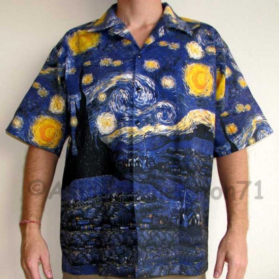 Van Gogh Starry Night Spaceship Star Wars Hawaiian Shirt - Lelemoon
