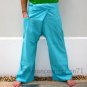 Thai Fisherman Pants Yoga Beach Dance Trousers 280 gram TURQUOISE Cotton FREESIZE