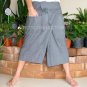 Thai PLUS SIZE Fisherman Pants Capri SHORT Yoga Trousers GRAY Rayon XXL 2XL