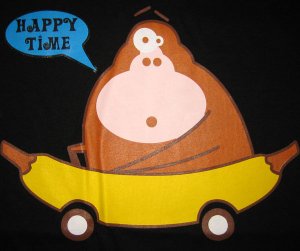 HAPPY TIME Banana Monkey CISSE T-shirt Asian XL Black