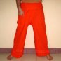 Thai Fisherman Pants 280 gram ORANGE Cotton FREESIZE Asian Yoga Beach Dance Trousers