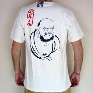 ZEN DARUMA Japanese RONIN Tokyo Japan T-Shirt L Large Cream