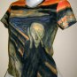 THE SCREAM Edvard Munch Cap Sleeve Fine Art Print T Shirt Misses M Medium
