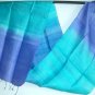 Thai Handcraft Silk Fabric Scarf Vivid Multicolor PURPLES and BLUES Direct from Thailand 8-26