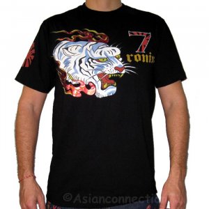 Ronin 7 Gold Foil Print Japan Yakuza Samurai T shirt M Medium Acid Wash Black