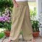 Yoga Trousers Thai XXXL Plus Size Cotton Fisherman Pants SOLID KHAKI Tan Beige